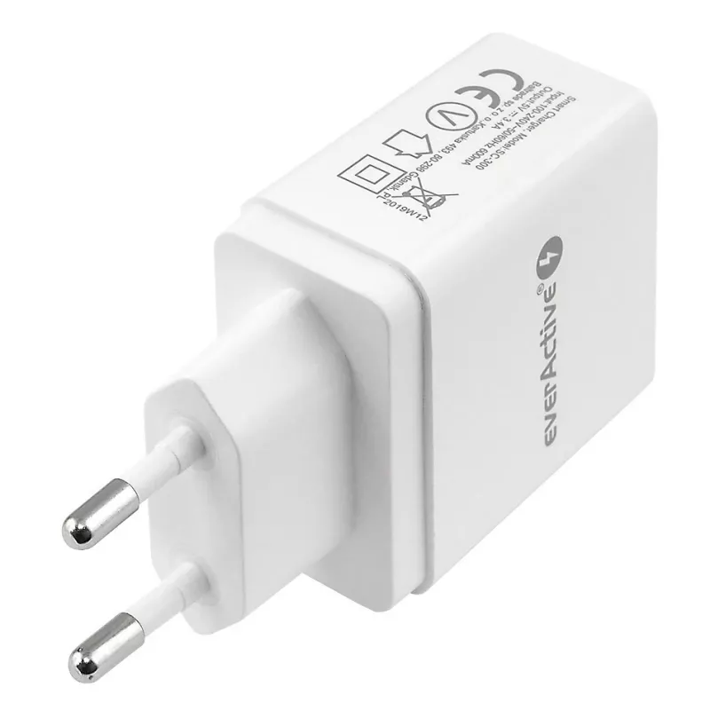 everActive SC-300 mobiliųjų įrenginių kroviklis (3x USB, 3,4A), baltas