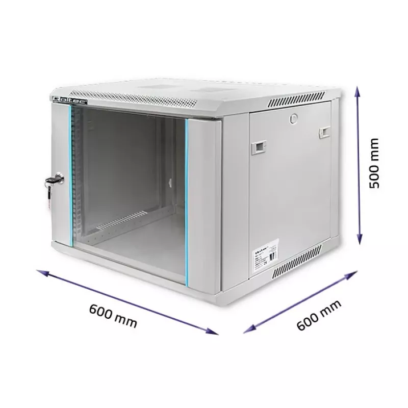 Rack spinta QOLTEC 19 colių 9U 600x500x600 sieniniam arba ant grindų montavimui serverių korpusas
