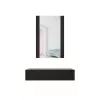 Tualetinis staliukas su veidrodžiu cama meble PAFOS 80×41.6×100 cm, MDF rėmas, 1 stalčius, matinė juoda