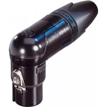 Neutrik XLR jungties lizdas, kampuotas, polių skaičius: 3, juodas NC3FRX-B, 1 vnt.