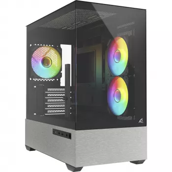 Sharkoon MK7 ARGB mATX korpusas su 2x stiklo panelėmis
