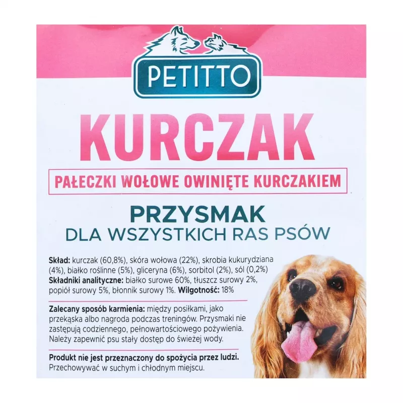 Šunų skanėstai PETITTO Vištienos apvynioti pagaliukai 500 g