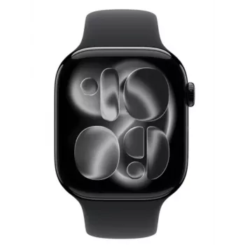 Apple Watch Series 11 GPS+Cellular 46mm Jet Black Aliuminio korpusas su juodu sportiniu dirželiu (M/L)