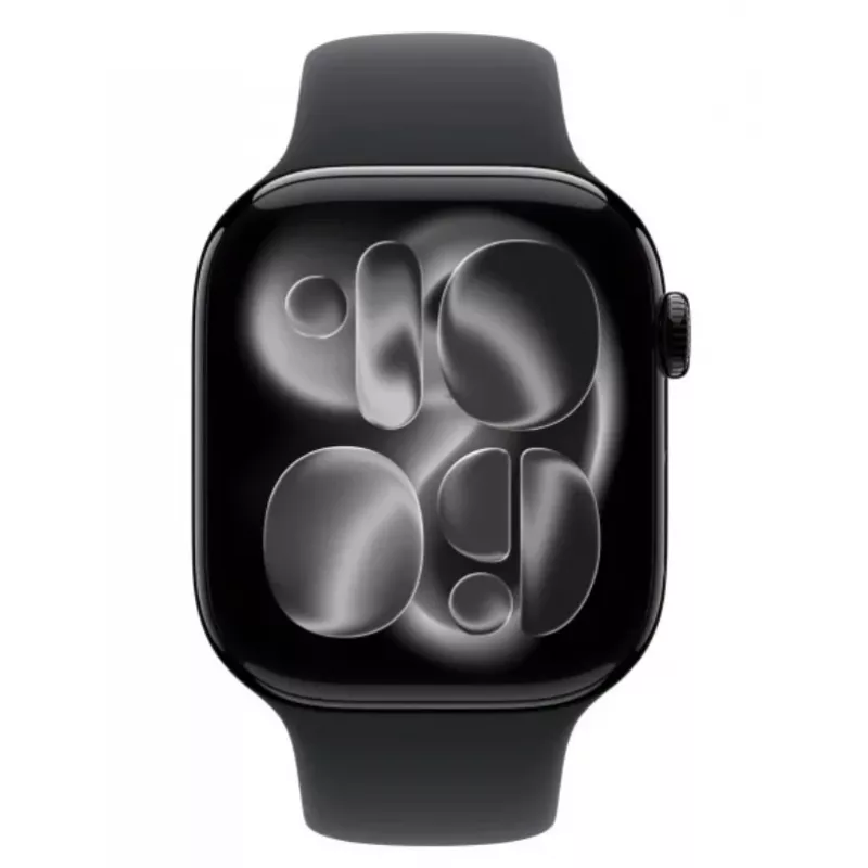 Apple Watch Series 11 GPS+Cellular 46mm Jet Black Aliuminio korpusas su juodu sportiniu dirželiu (M/L)