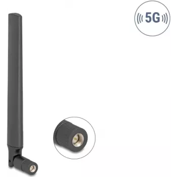 Kryptinė 3.3–5.0 GHz antena DELOCK SMA kištukas 4.7 dBi su pasukama jungtimi juoda
