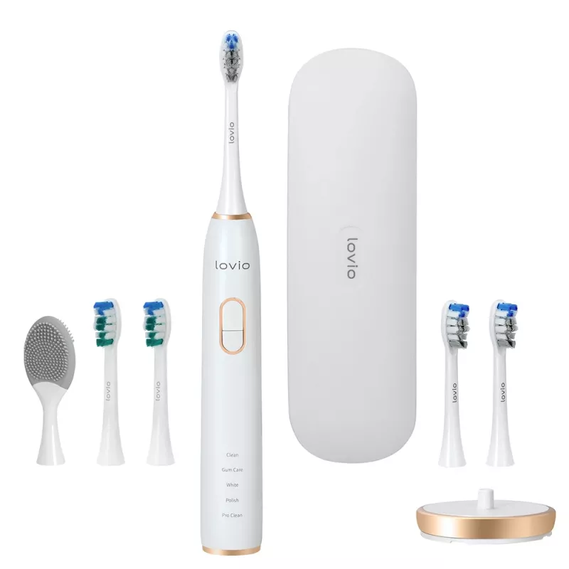 LOVIO Home SonicProtect PRO elektrinis dantų šepetėlis baltas LVTB124WH