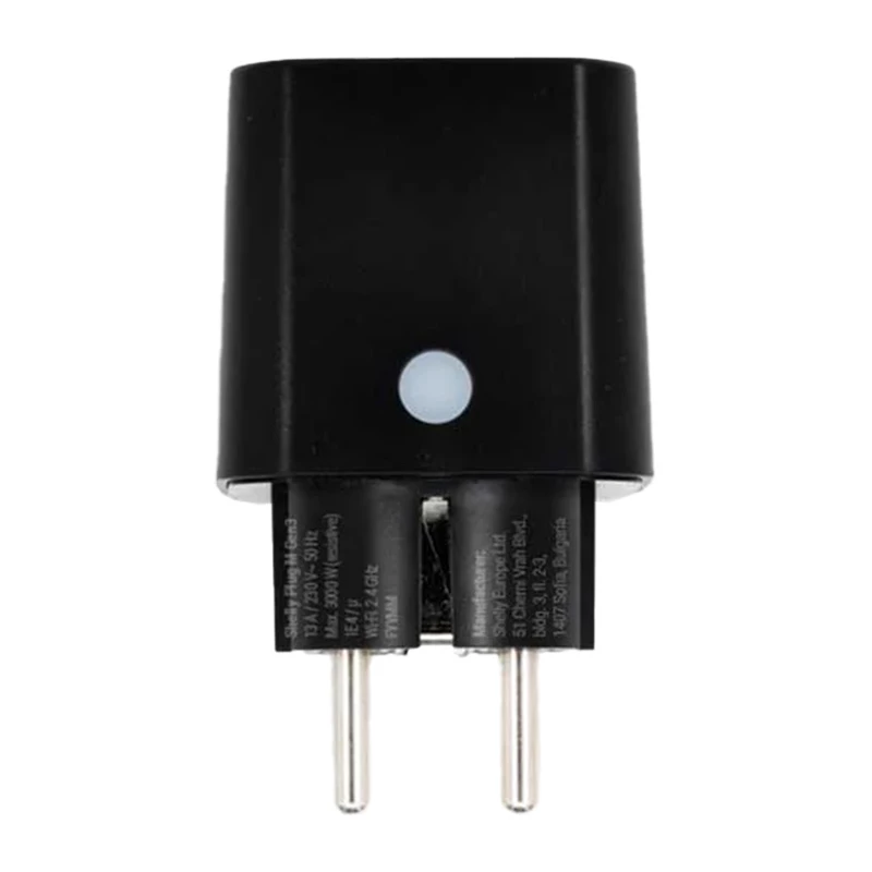 Shelly Plug PM Gen3 Matter 13A išmanusis kištukas, juodas