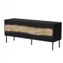 TV spintelė Cama Meble INSERTO 3D 143,5x40x61,5 cm juoda su LED, medžio drožlių plokštės viršus