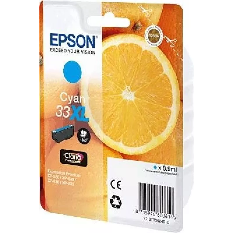 Originalus Epson C13T33624010 rašalo kasetė, Cyan, 8,9 ml, 650 puslapių, 1 vnt.