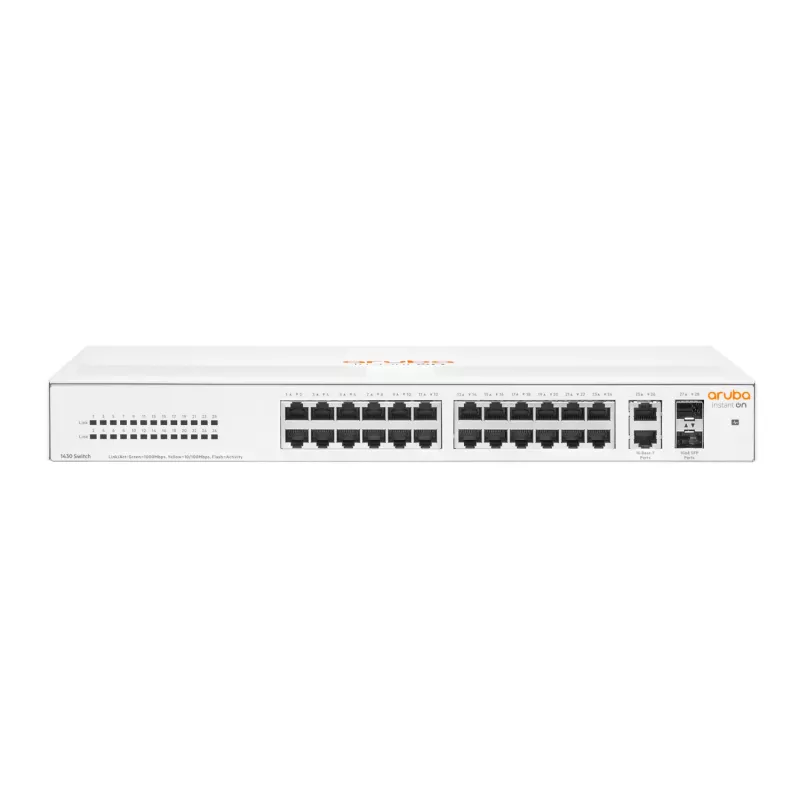 HPE Aruba Networking Aruba Instant On 1430 26G 2SFP nevaldomas L2 gigabitinio eterneto jungiklis 1U