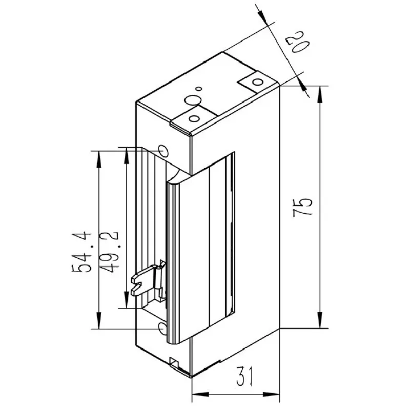 Elektromagnetinis užraktas QOLTEC 52459 12V simetriškas su atmintimi ir užrakinimu