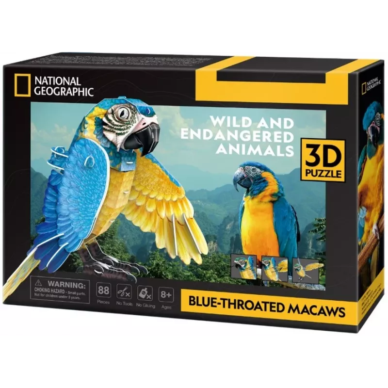3D dėlionė cubicfun Mėlynkaklės aros, 88 detalės, modelis 306-DS1097H