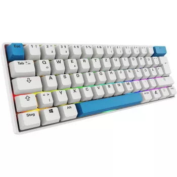 Sharkoon SGK50 S4 klaviatūra, USB, QWERTZ vokiškas išdėstymas, balta, 60%, RGB LED