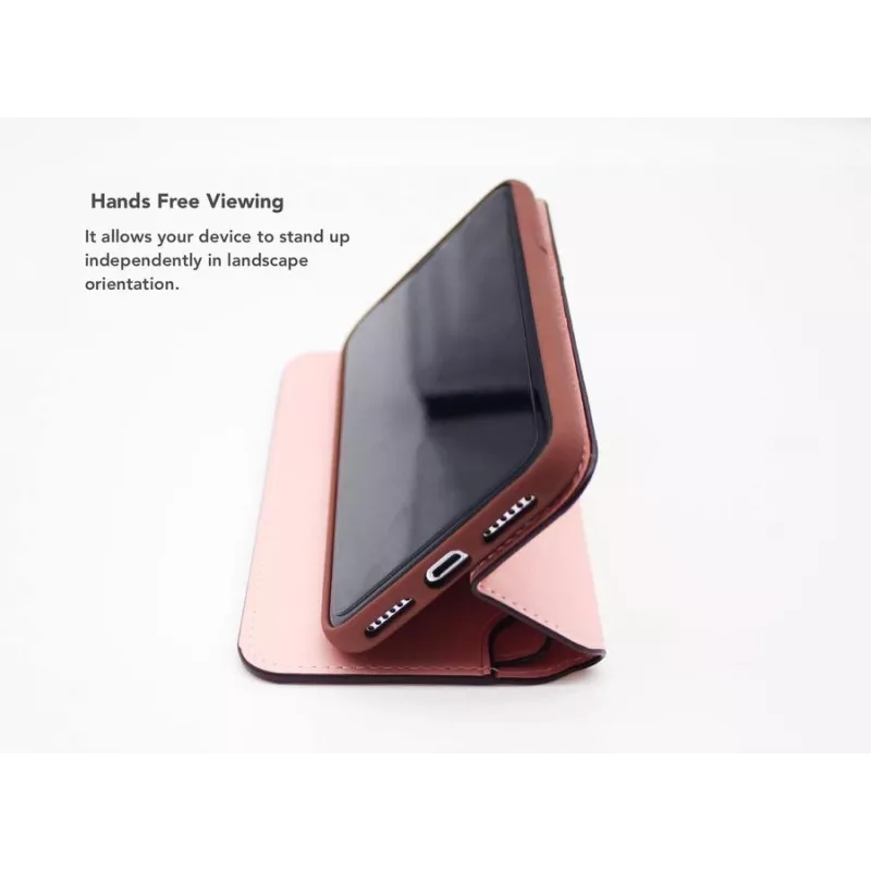VixFox Folio Dėklas iPhone XSMAX – Rožinis, apsauginis piniginės tipo dėklas