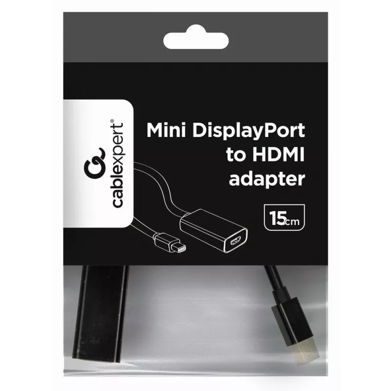 Gembird A-MDPM-HDMIF-02 vaizdo kabelio adapteris Mini DisplayPort į HDMI A tipas (moteriška) juodas