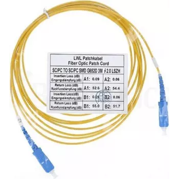Skiemeninis šviesolaidinis kabelis CBO SFP2222BU15MK 15 m SC G.657.A1, geltonas