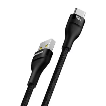 Baseus Flash 2 USB A į USB C greito įkrovimo laidas 2 m 100 W juodas