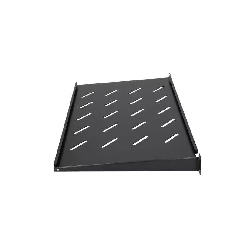 Extralink SHELF 1U – juoda metalinė lentyna 19 colių sieninėms spintoms, 300 mm