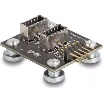 DeLOCK 67176 Vidinė USB Type-E adapterio plokštė, 9 kontaktų kištukas, juoda