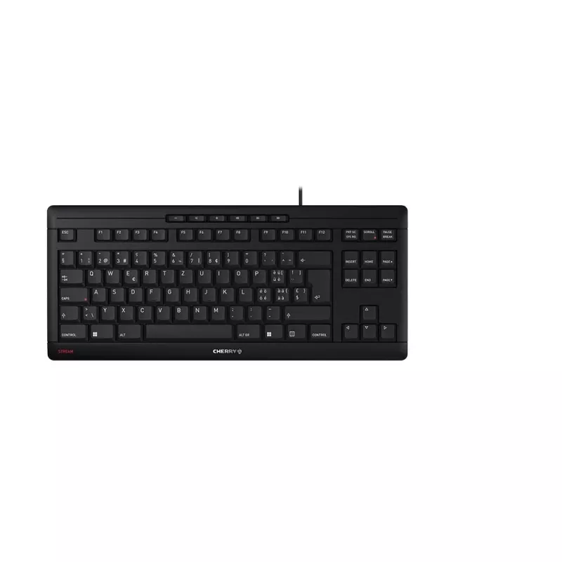 CHERRY STREAM TKL klaviatūra, USB, QWERTZ, Šveicariškas išdėstymas, Juoda