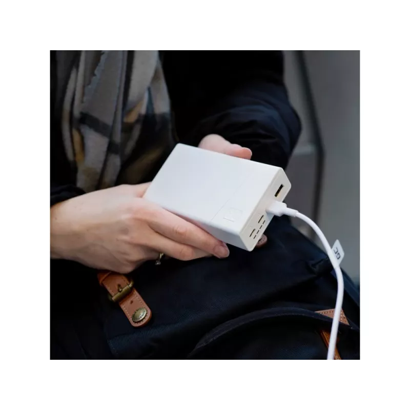 Green Cell PowerPlay20s 20000mAh 22.5W balta nešiojama baterija 3x USB-C PD QC 3.0