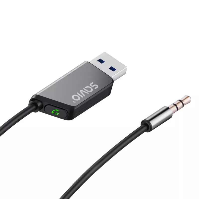 Savio TR-16 Bluetooth 5.3 siųstuvas AUX adapteris su laisvų rankų funkcija, Google Assistant/Siri