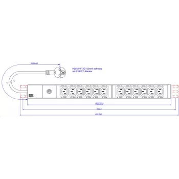 Bachmann Power Strip 19Z 1HE 12xC13 2,0m 800.3723 (800.3723)