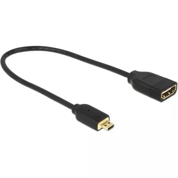 DELOCK Laidas HDMI Micro D kištukas > HDMI A lizdas High Speed su Ethernet 3D 4K 20cm Premium Slim
