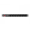LANBERG PDU-PRO-07F-0200-BK 1U paskirstymo blokas, 7 lizdai (F tipo), 16 A, 2 m laidas, juodas