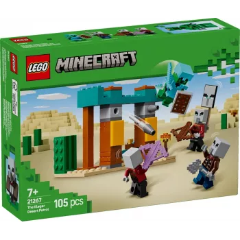 LEGO statybinis rinkinys „The Illager Desert Patrol 21267“ – Minecraft žaidimų rinkinys, 105 detalės, 4 minifigūrėlės, 80×60×110 mm