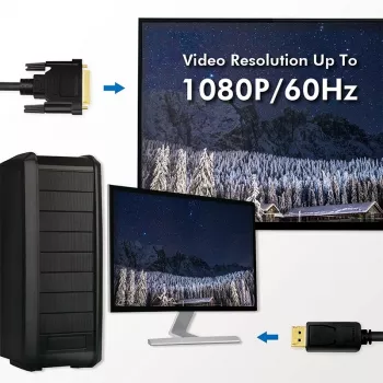 Vaizdo kabelio adapteris LogiLink CV0132 DisplayPort į DVI 3 m Juoda