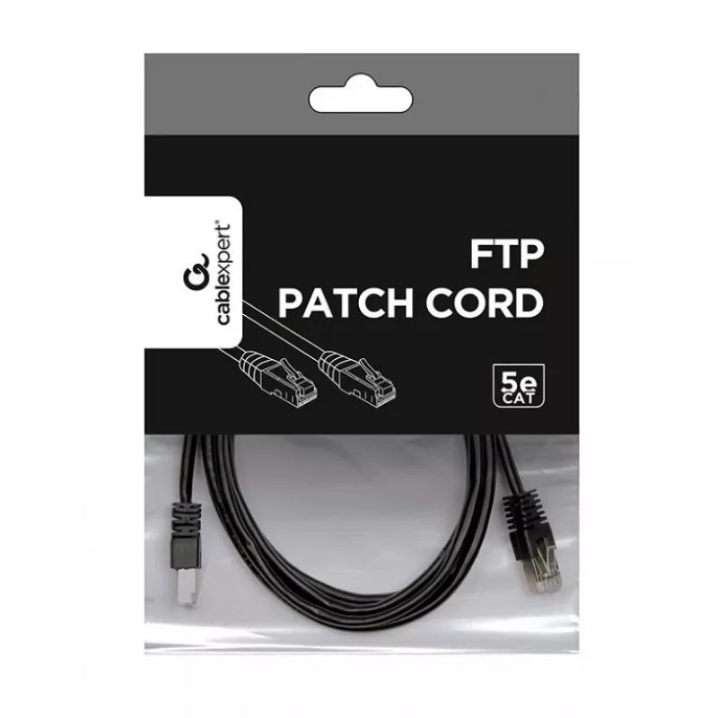 Pataisos kabelis CAT5E FTP 2M PP22-2M/BK Gembird
