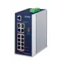 Valdomas komutatorius PLANET IGS-4215-8P2T2S — 10x Gigabit RJ-45, 2x SFP, 8x PoE+ (240W), 48–56V DC, L2/L4, IP30, DIN/sieninis montavimas