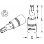 KS Tools 911.1375 1/2 colio pavaros Torx apsauginis lizdas Imperial 2,2 cm skersmens
