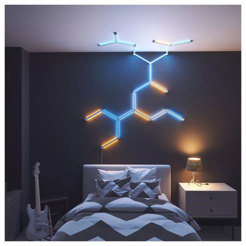 Nanoleaf Flex apšvietimo jungtis – balta, 0,24 m laidas, 3 vnt. pakuotė