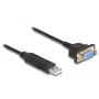 DeLOCK USB 2.0 į RS-232 adapteris su FTDI mikroschema, 50 cm, juodas