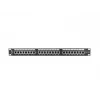 Patch panel 1U LANBERG PPS5-1024-B — 24 prievadų RJ-45 Cat5, metalinis, juodas, montavimui į stelažą