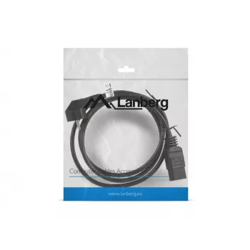Maitinimo laidas CEE 7/7 - IEC 320 C19 16A VDE 1,8m juodas
