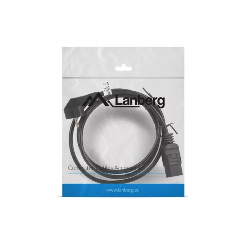 Maitinimo laidas CEE 7/7 - IEC 320 C19 16A VDE 1,8m juodas