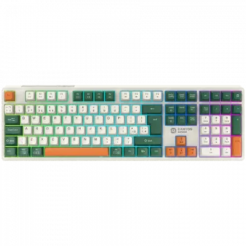 Mechaninė belaidė klaviatūra CANYON Shadder GKW-11 RGB White