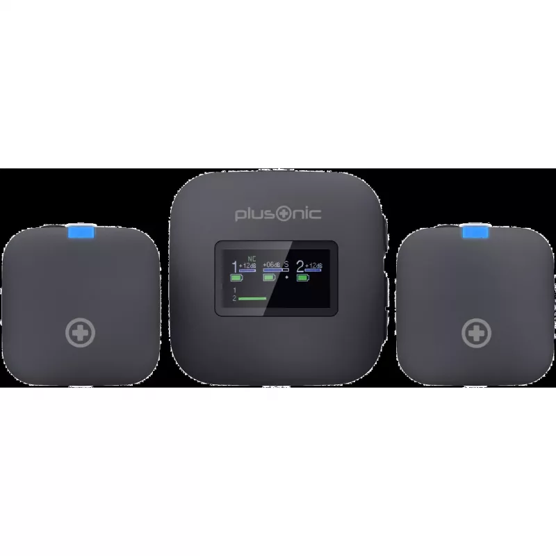 Belaidis mikrofonų rinkinys Plusonic PS-TDS8 su USB‑C, Lightning ir 3,5 mm jungtimis