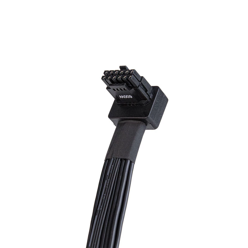 SilverStone SST-PP14-90 12VHPWR kabelis, 90 laipsnių, 650 mm, juodas