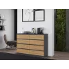 Komoda Top e shop M8 140 ANT/ART — 8 stalčių, Antracitas/Ąžuolas, 1380×400×970 mm, Medienos drožlių plokštė
