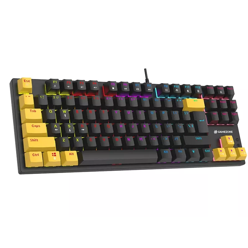 Tracer HORNET 87 žaidimų klaviatūra ir pelė, mechaninė, USB, QWERTY, juoda/geltona