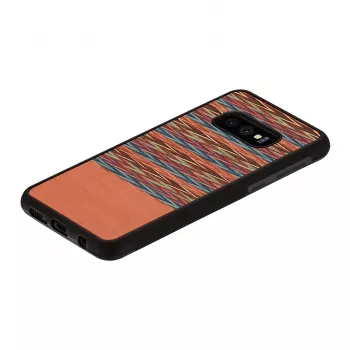 Dėklas Samsung Galaxy S10e man and wood – rudas languotas su juodu apvadu