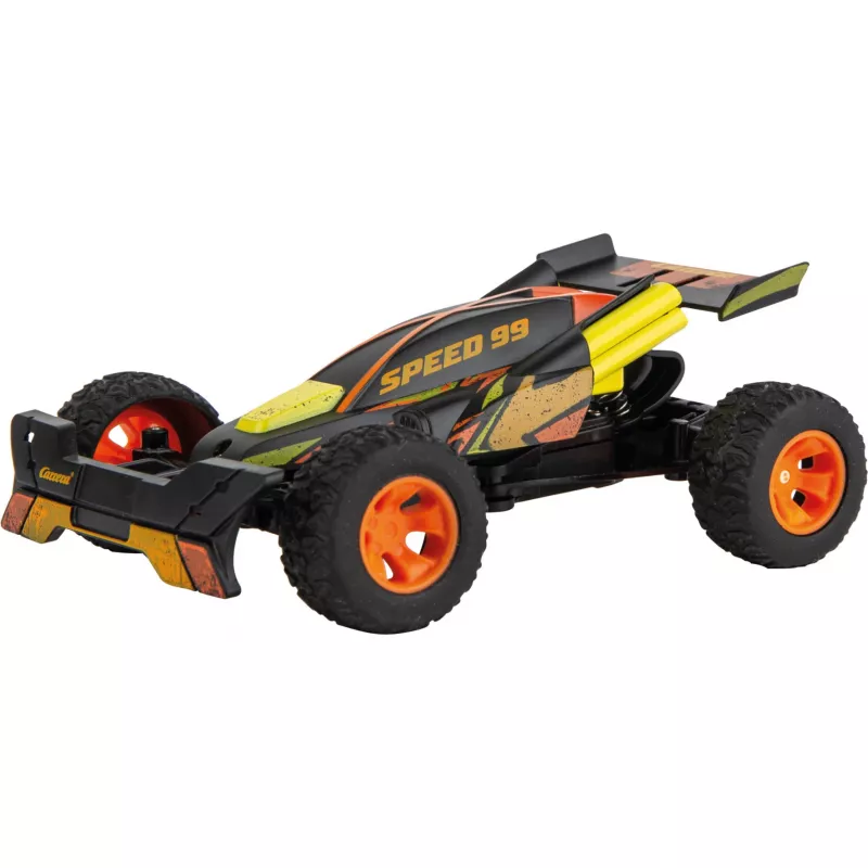 RC didelio greičio automobilis su tramplinu