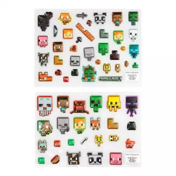 Paladone Minecraft Puffy Gadget Decals PP13218MCF – dekoratyviniai iškilūs lipdukai įrenginiams