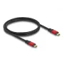 DeLOCK USB kabelis USB Type-C kištukas-kištukas 10 Gbps PD 3.0 100 W 1 m raudonas metalinis