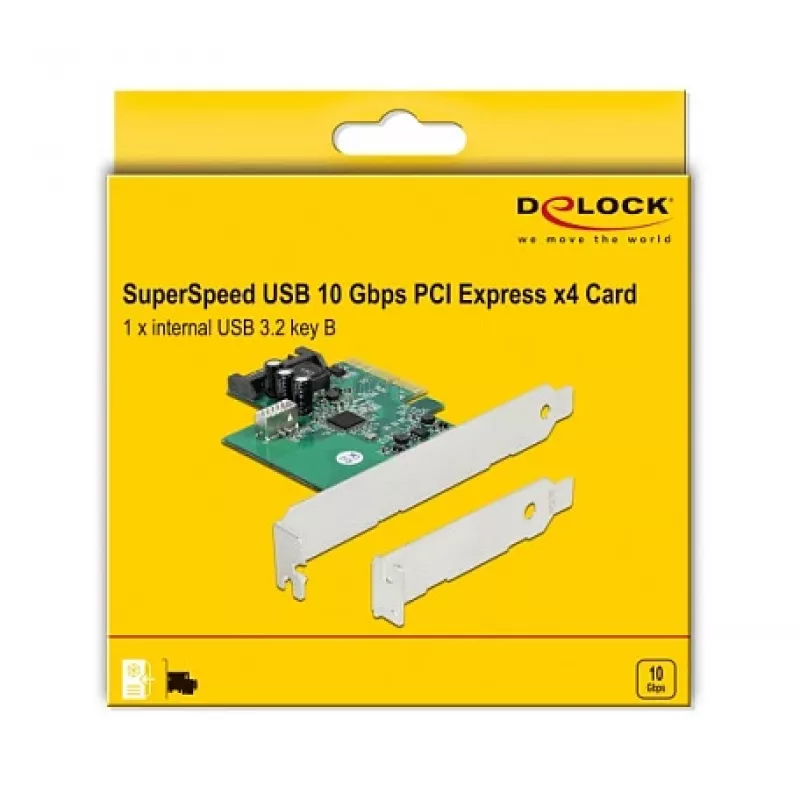 DeLOCK PCI Express x4 kortelė su 1 vidiniu USB 3.2 Gen 2 key B 20 kontaktų lizdu
