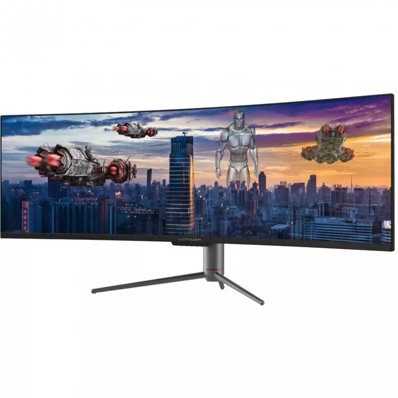 LC-Power LC-M49-DQHD-120-C-Q LED monitorius 124,5 cm (49 inch) 5120 x 1440 UltraWide Quad HD QLED juodas